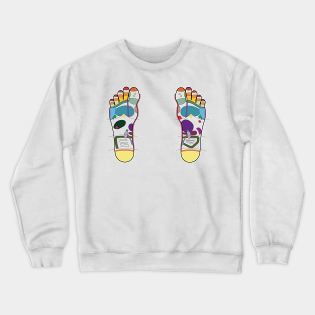 Foot Reflexology Map Crewneck Sweatshirt by Balanceandharmonyforreflexologists